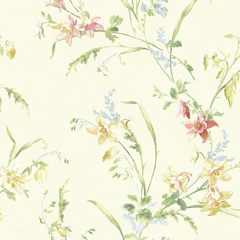 Willow Cottage Floral Roll, Egg-Shell White