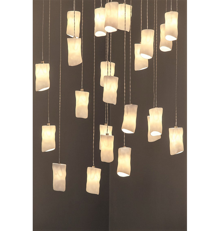 Lustre rond en porcelaine à 13 lumières Amorphic