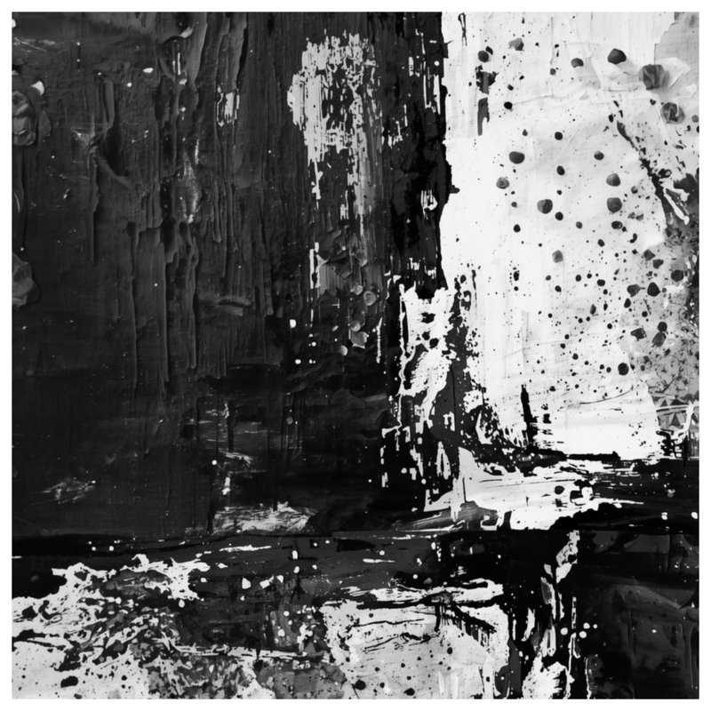 Noir et blanc, peinture abstraite, couvertures, L 50 po x H 60 po