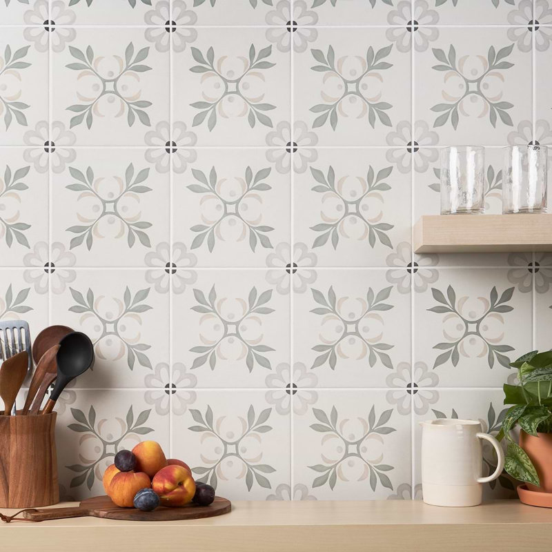 Lapaz 9x9 Matte Porcelain Tile, Blossom Green