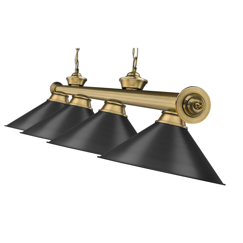 Annaleisa 4-Light Pool Table Pendant, Matte Black