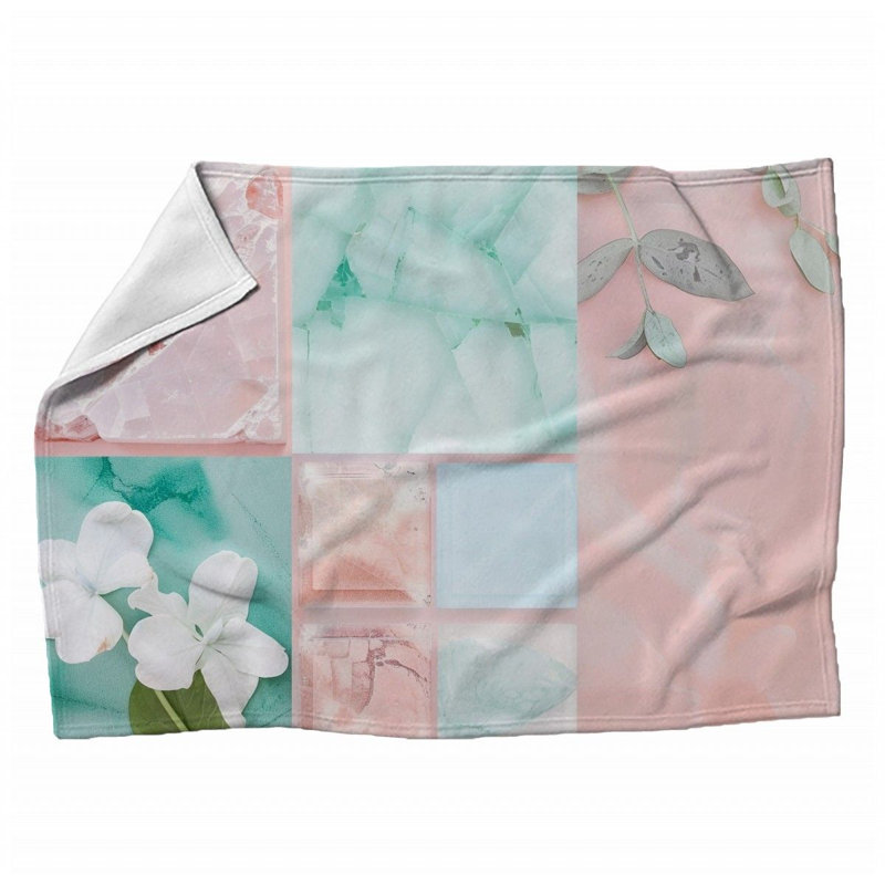 Jeté en peluche floral tendance, 50 po x 60 po