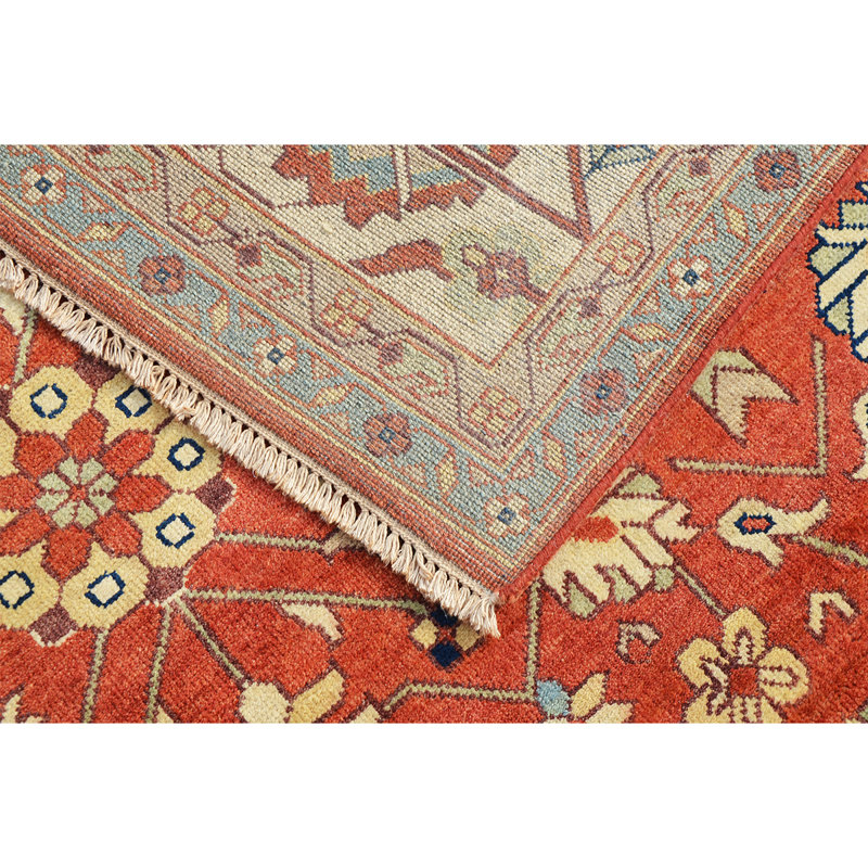 Tapis rouille / beige tissé à la main de haute qualité, Rectangle 6 pi x 9 pi