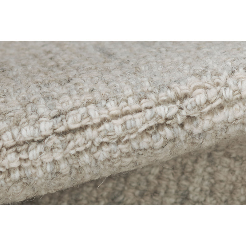 Tapis Milton en laine beige tufté à la main, à motifs abstraits, 3 m x 4,25 m, Beige, 10' x 14'