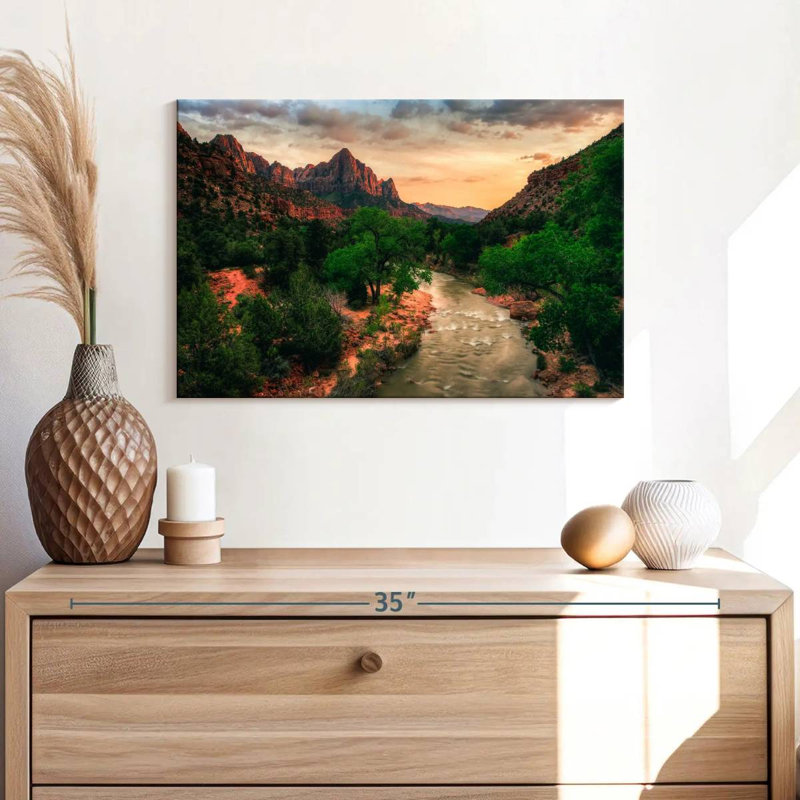 Alvord, coucher de soleil à la rivière Vierge, H 16 po x l 24 po