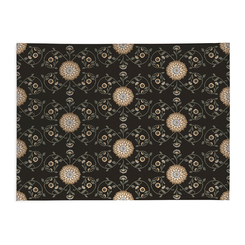 Ezimea Decorative Lightweight Non-Slip Laundry Mat, 49 "L x 6 "H, Midnight Floral
