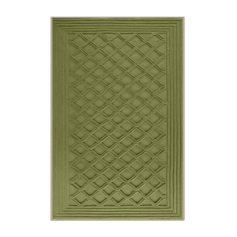 Tapis brun treillis lavable à la machine, Tapis de couloir 2 pi x 4 pi