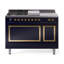 ILVE Nostalgie II Noblesse 48 in Dual Fuel Range, 5 Burner, Griddle, Frenchtop-919355332-919351351