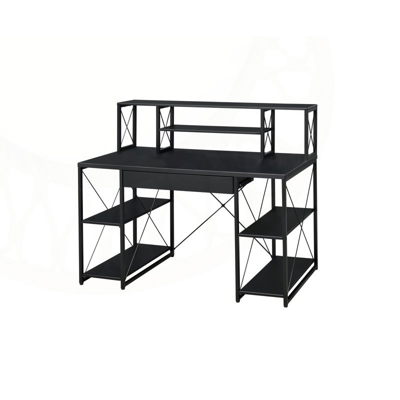 All-Purpose Black Finish Writing Mata with Spacious Work Surface and Modern Design, Perfect for Home and Office Use., Black
