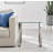 Eugenia Modern Sleek Sled Design Chrome Metal and Glass End Table