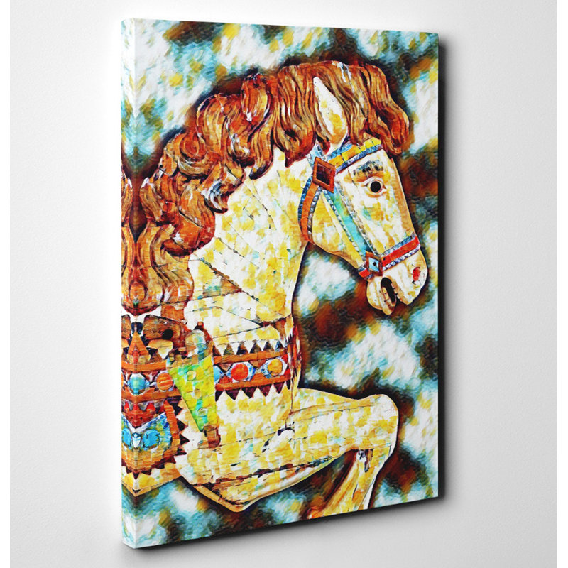 Carousel Horse Fairground (1) Art - Wrapped Canvas, 76cm H x 50cm W