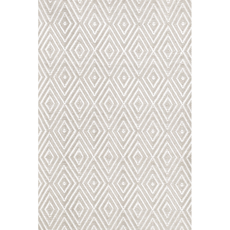 Handwoven Diamond Indoor/Outdoor Rug, Rectangle 5' x 8', Platinum/White
