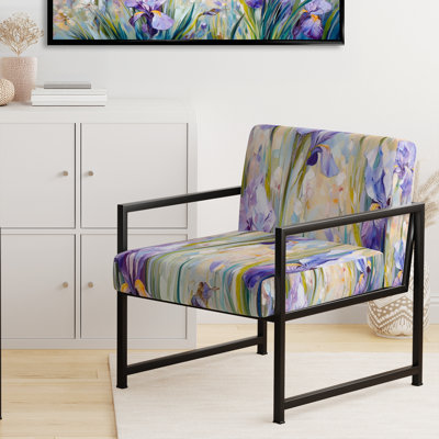 Chaise d'appoint rembourrée Floral Iris