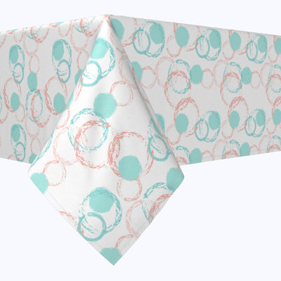 Square Tablecloth, 100% Cotton, 52X52", Brush Circles
