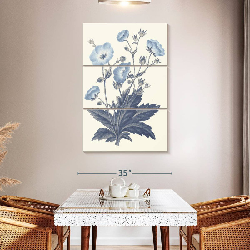 Harnek Blue Botanical II, 50" H x 32" W