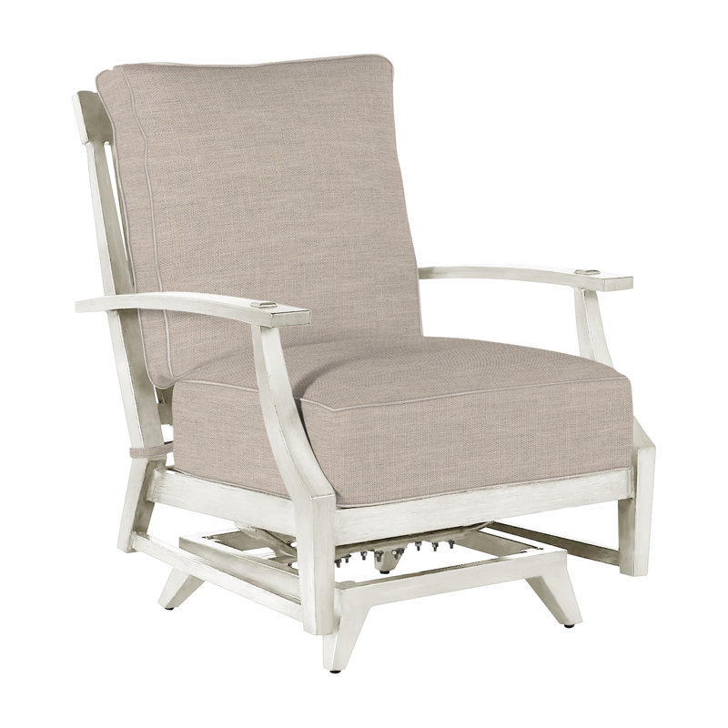 Croquet Patio Chair with Cushions, Slate Gray, Dove Sunbrella® Linen, Welt