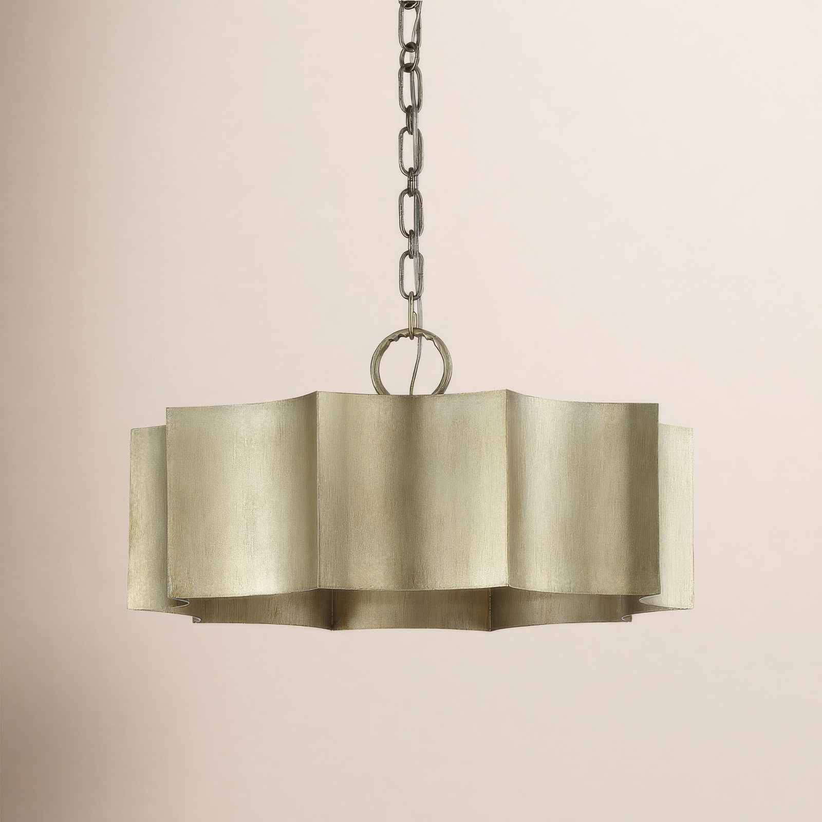 Carney 3-Light Chandelier, Silver Patina
