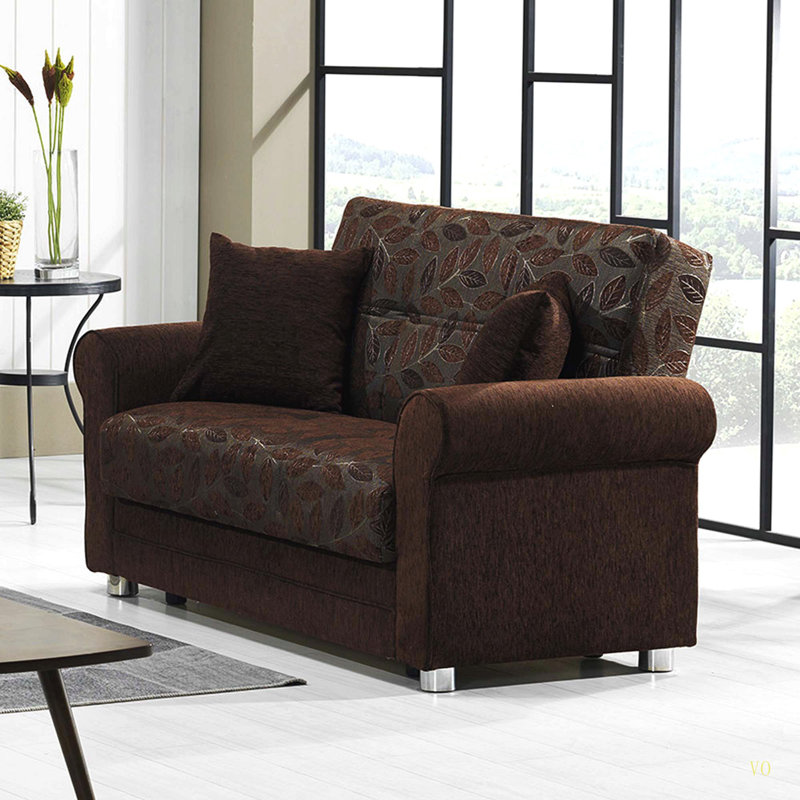 Causeuse convertible avec rangement Loveseat Sofa Collection, Marron foncé