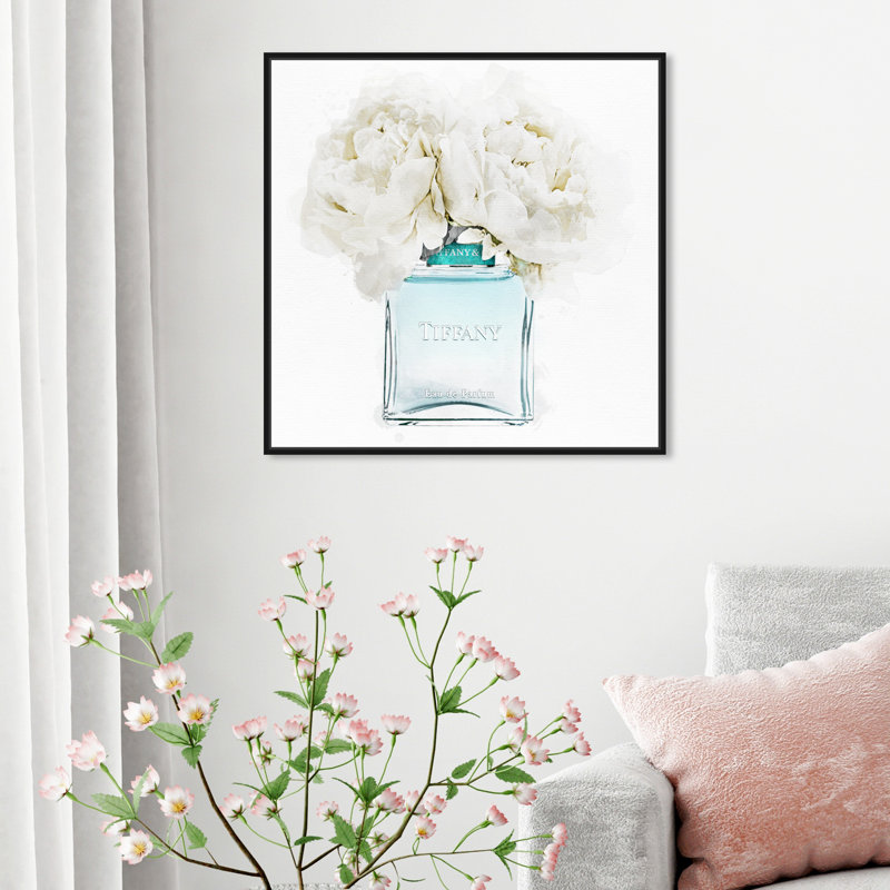 «Dawn Morning Bouquet Aquamarine Perfume», impression sur toile, H 20 po x l 20 po, Toile tendue, Sans cadre