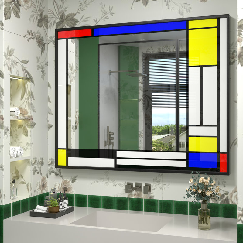 Miroir Romilly, 40 po x 32 po, Coloré