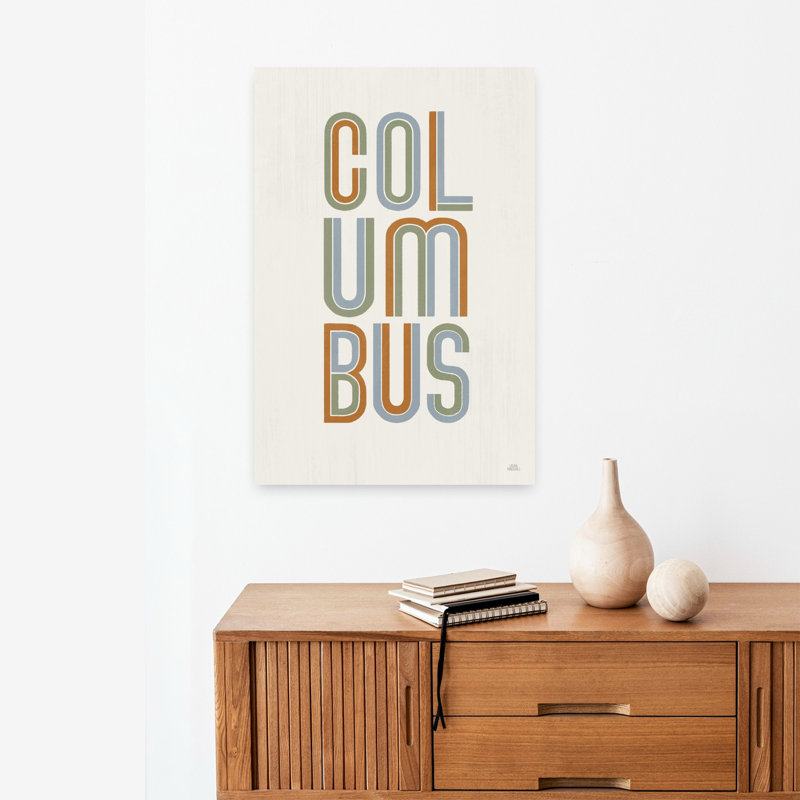 Columbus V2, art mural abstrait contemporain, H 24 po x l 16 po