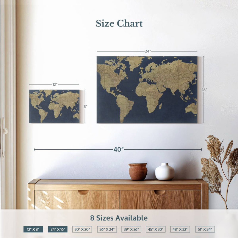 Aliaz Linen Map I, 16" H x 24" W