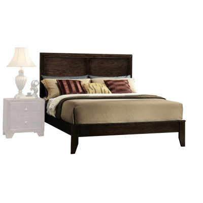 Grand lit avec sommier tapissier requis, structure en bois, tête de lit rectangulaire et profil bas avec bois de grâce essentiel, bois massif et composite, lb / fb, fb pour une expérience de rêve sonore