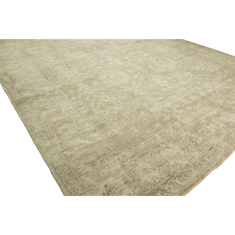 Wool Area Rug in Gray, Rectangle 12' x 15'
