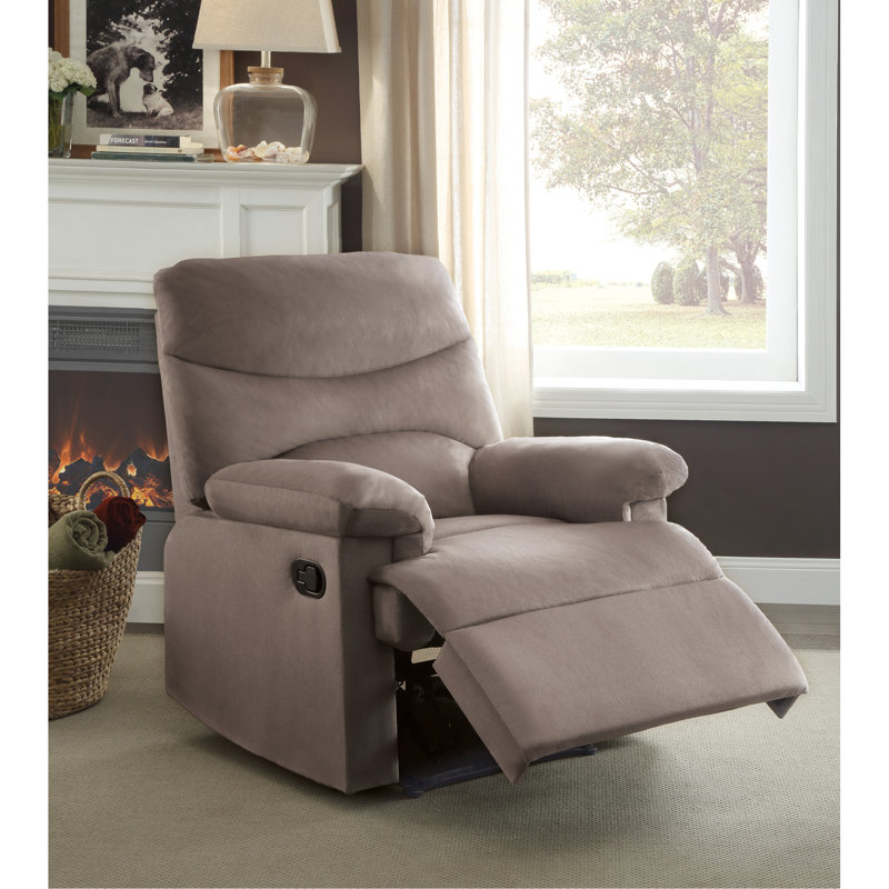 Fauteuil inclinable brun clair en tissu tissé, Marron clair