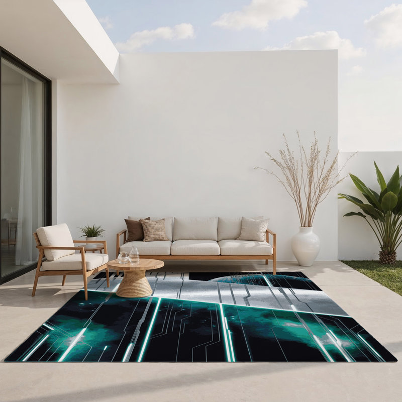Celestial Weave Indoor And Outdoor Area Rug, Rectangle 1'6" x 2'6"
