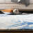 Dip Dye Hand Tufted Wool/Cotton Geometric Rug in Ivory/Blue-1322090081
