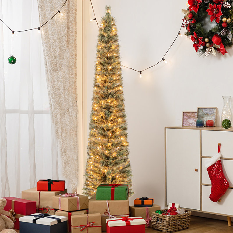 Arbre de Noël pin clair, H 7 pi