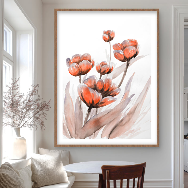 Aquarelle de fleurs sauvages - reproduction encadrée pour la décoration intérieure