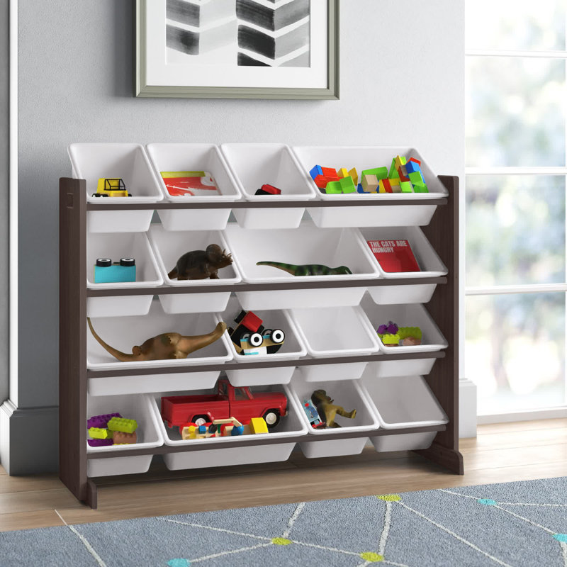 Bratton Toy Organizer with Bins, Espresso