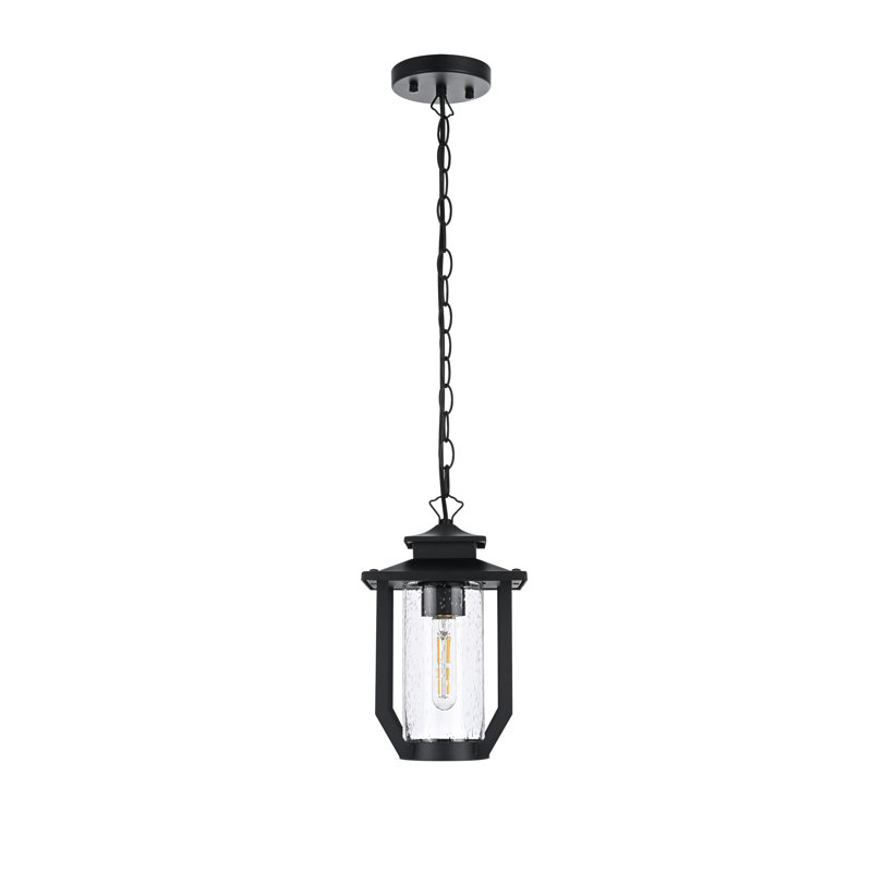 Luminaire suspendu d'extérieur noir Alfonsina 7 pouces