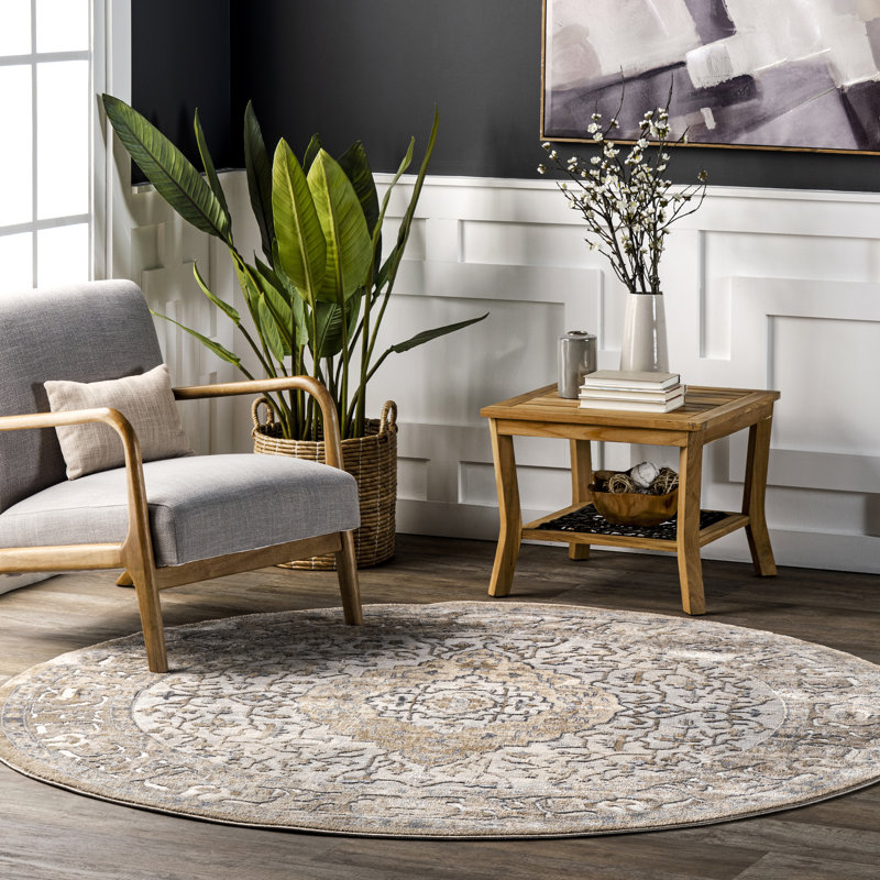 Funke Oriental Indoor Rug, Round 6'