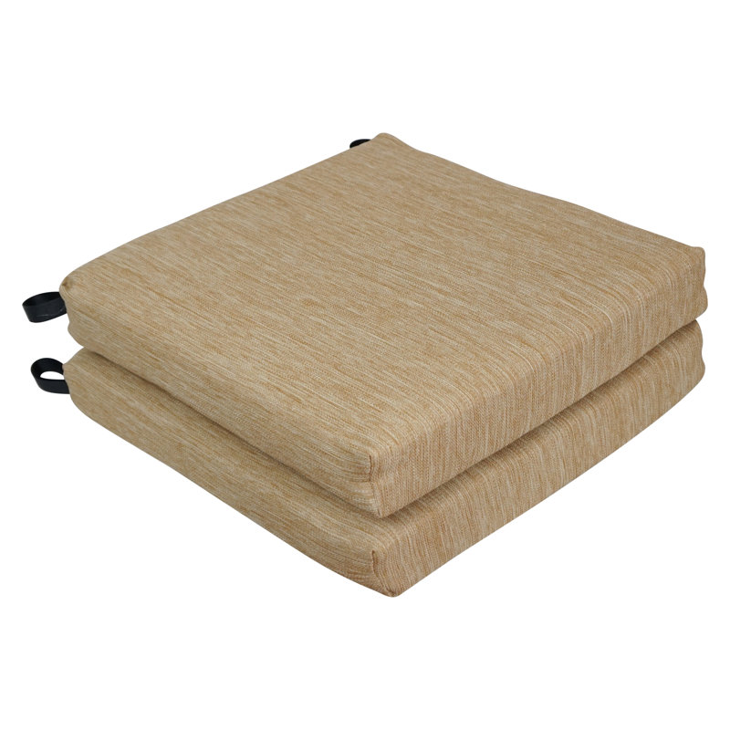 20-Inch By 19-Inch Woven Olefin Outdoor Chair Cushions (Set Of 2), Tan