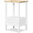 Harris ClickDecor Harris Bedroom Storage Nightstand End Table, Natural Acacia Wood Top, Solid Wooden Legs, Farmhouse Bedside Furniture For Mid-Century Modern Bedrooms, White