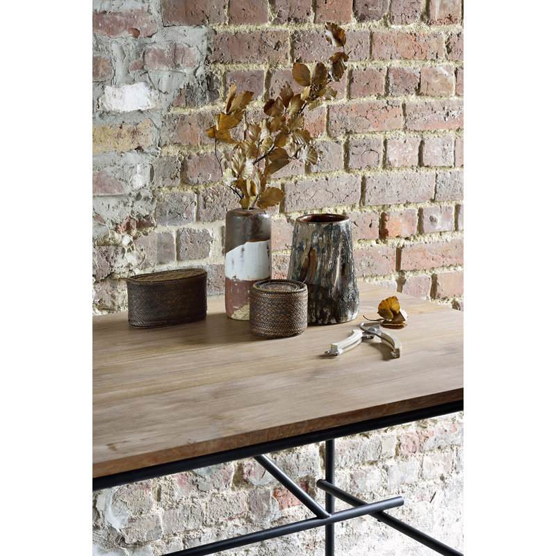Oscar Solid Wood Writing Desk, 29.9" H x 78.7" W x 35.4" D, Teak