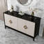 Buffet léger de luxe à quatre portes avec poignées en diamant