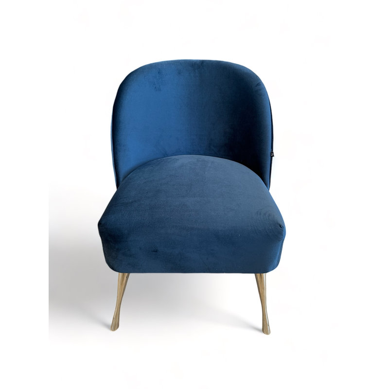 Vintage Upholstered Slipper Chair, Blue