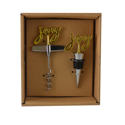 Shena Joy Opener and Stopper Wine Barware Accessory 2 Piece Gift Set