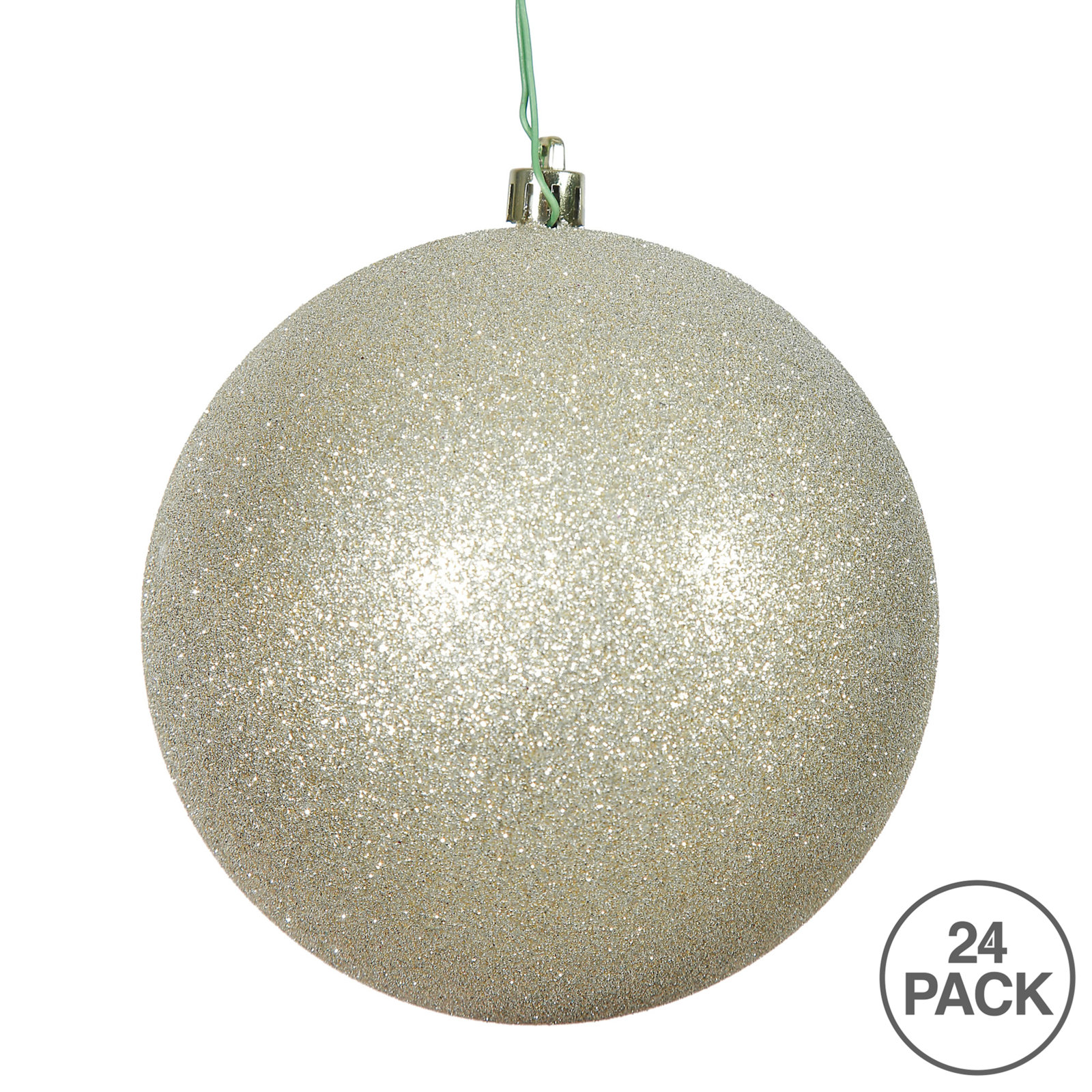 Shatterproof Bauble, 2.75" H x 2.75" W x 2.75" D, Champagne