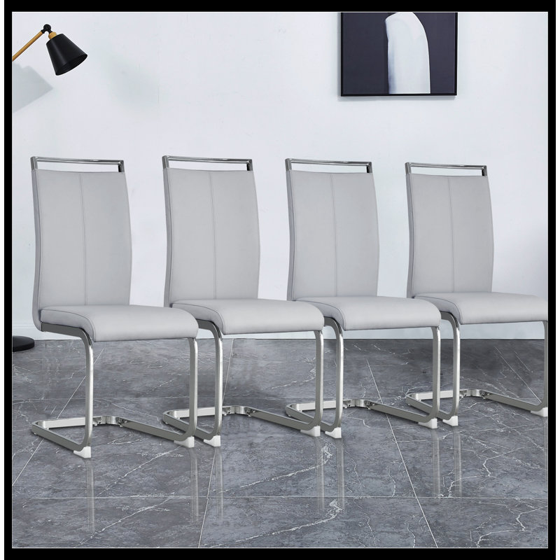 Chaise d'appoint Akshat, Gris clair