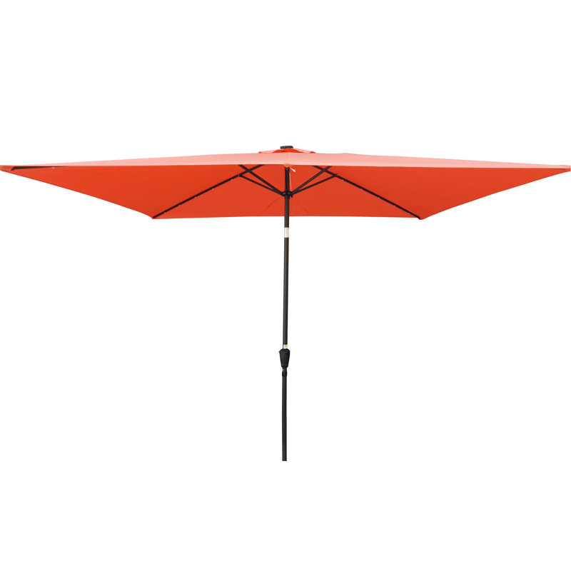 Parasol solaire DEL rectangulaire pour jardin et piscine, 3 m x 2 m, avec manivelle d'ouverture