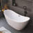 67" Freestanding Soaking Acrylic Double Slipper Bathtub With Center Drain