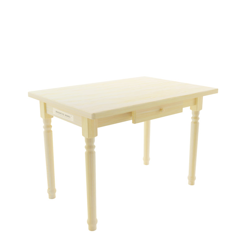 Gardner Pine Unfinished Solid Wood Dining Table, 75cm H x 80cm L x 70cm W, Oak