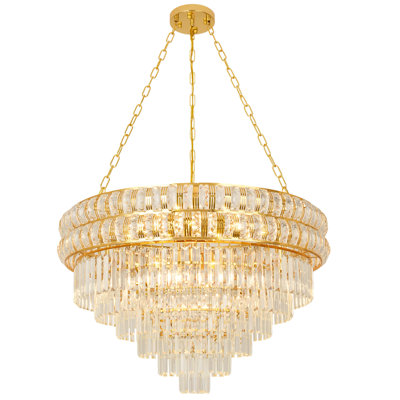 15 - Light Chandelier With Crystal Accents
