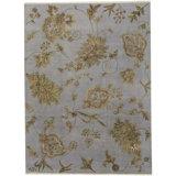 Hand-Knotted High-Quality Dark Blue Area Rug