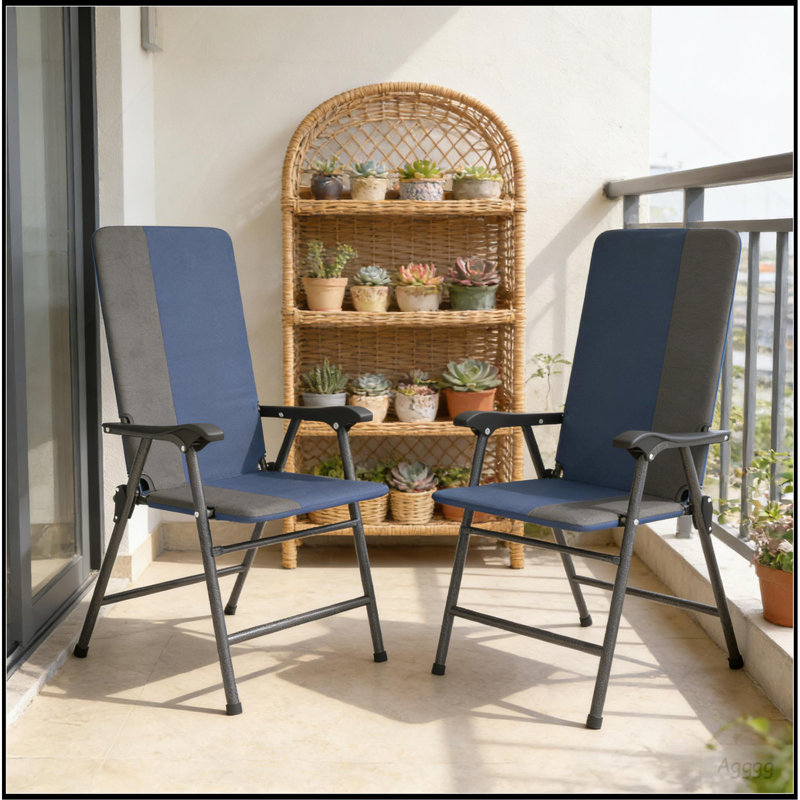 Ensemble de chaises d'extérieur, chaises de jardin à dossier haut, chaises de camping pliantes, ensemble de 2 chaises de patio